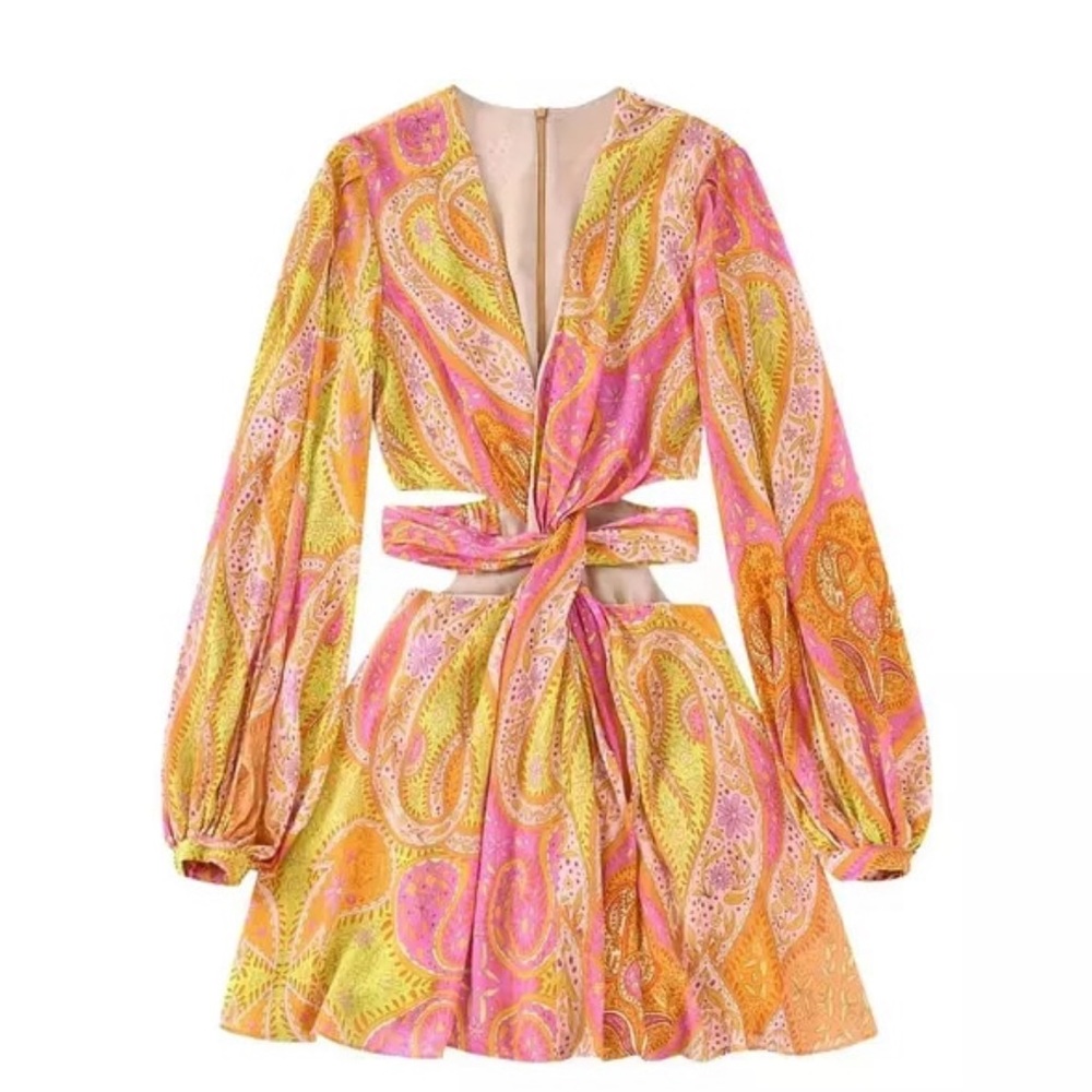 Floral cut out dress